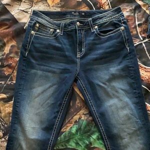 Miss Me Chloe Boot size 33 Drk Blue blinged out